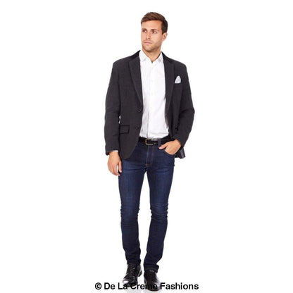 De La Creme MAN - Mens Luxury Wool Blend Jacket Velvet Trim