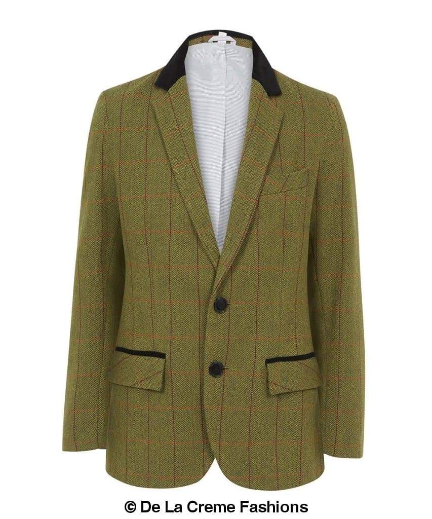 De La Creme MAN - Mens Luxury Wool Blend Jacket Velvet Trim