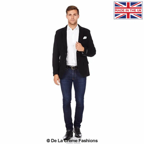 De La Creme MAN - Mens Luxury Wool Blend Jacket Velvet Trim