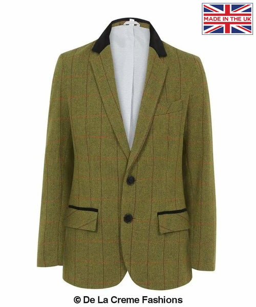 De La Creme MAN - Mens Luxury Wool Blend Jacket Velvet Trim