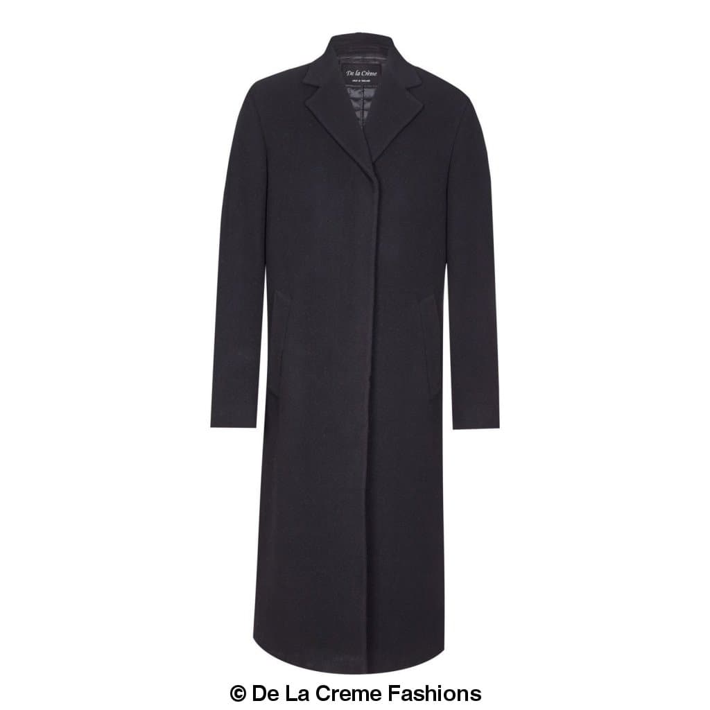 De La Creme MAN Wool & Cashmere Blend Covert Long Coat