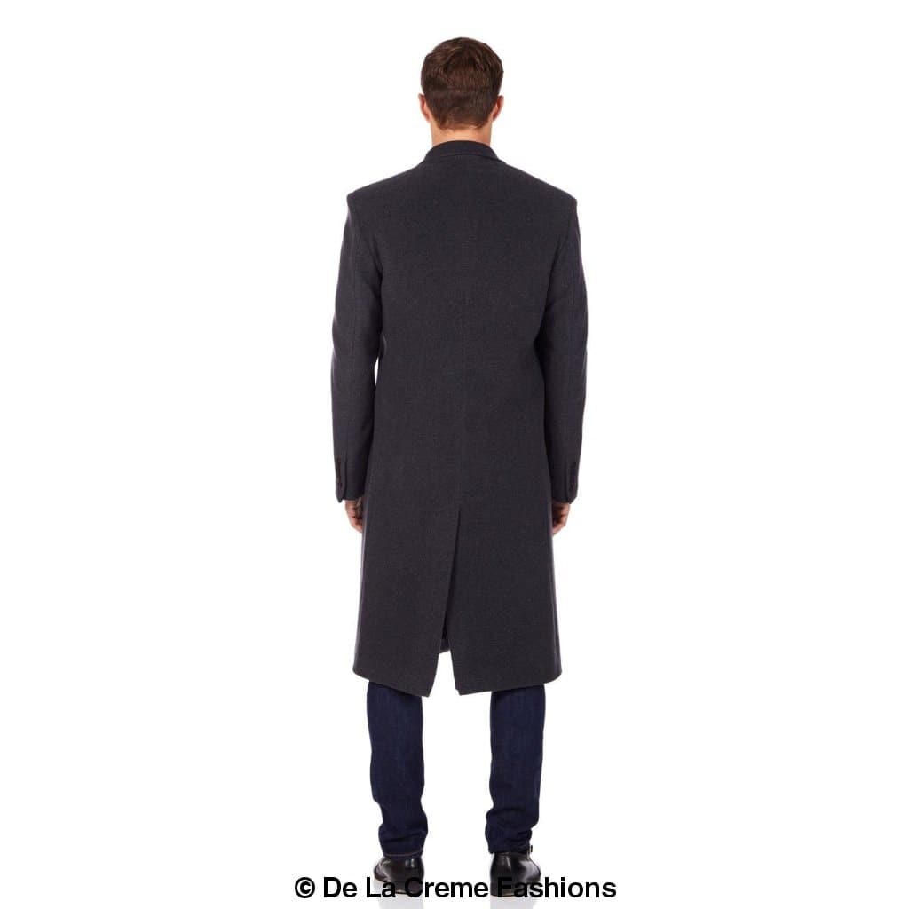 De La Creme MAN Wool & Cashmere Blend Covert Long Coat