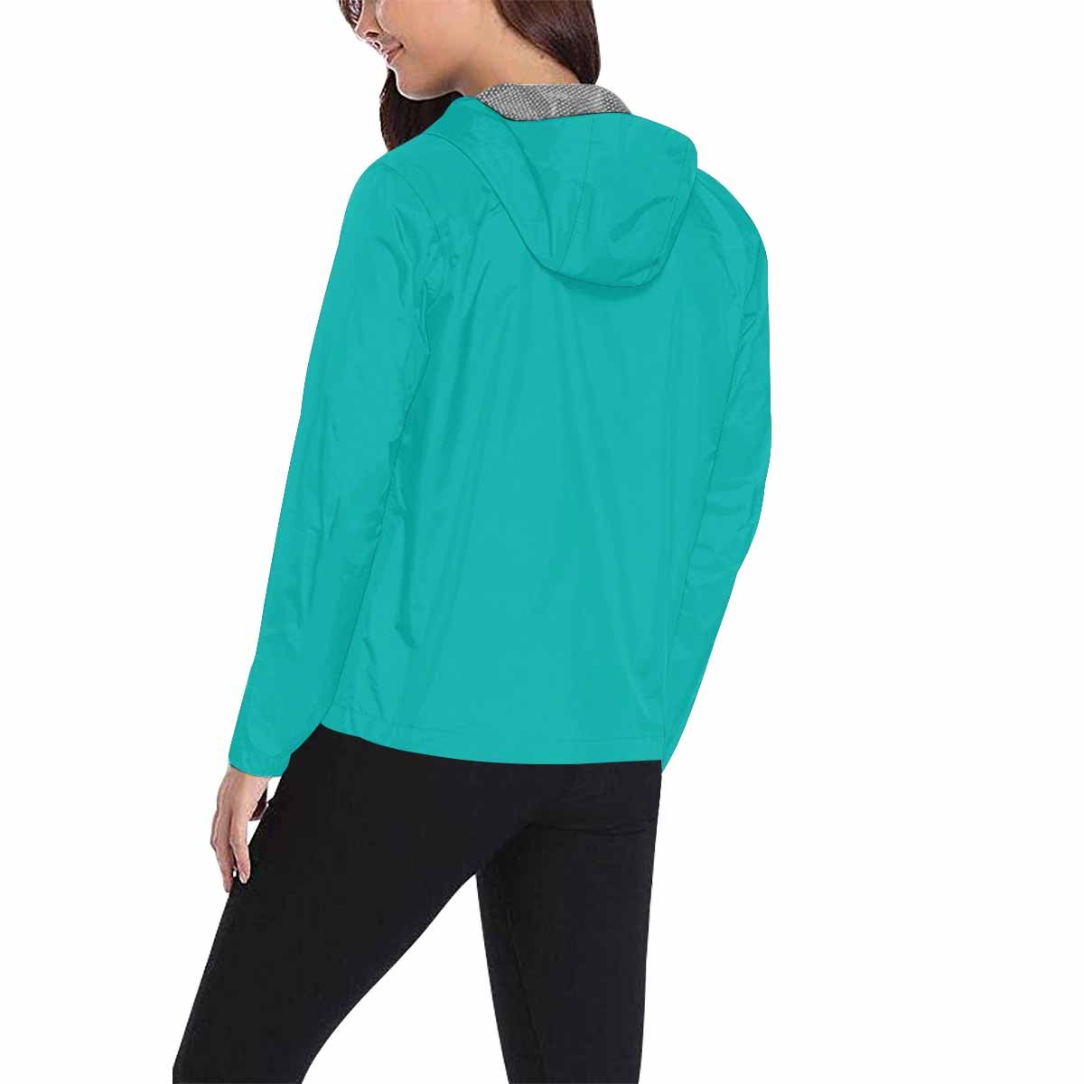 Greenish Blue Hooded Windbreaker Jacket - Men / Women