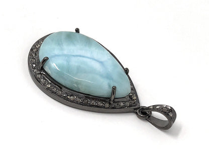 Larimar Pendant, Gemstone Pendant, Silver Pendant, Natural Larimar,