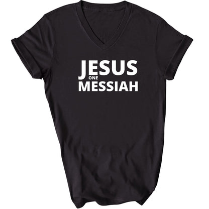 Jesus One Messiah Mens V-neck T-shirt