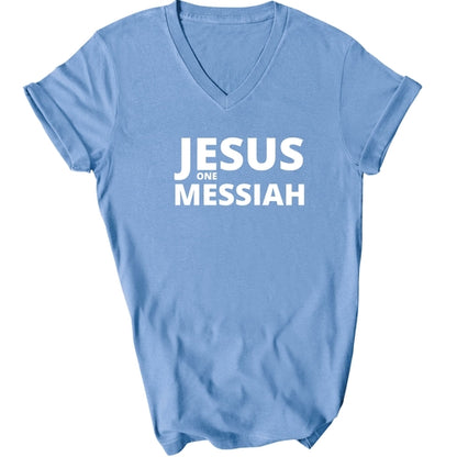Jesus One Messiah Mens V-neck T-shirt