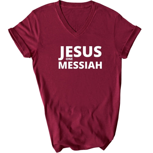 Jesus One Messiah Mens V-neck T-shirt