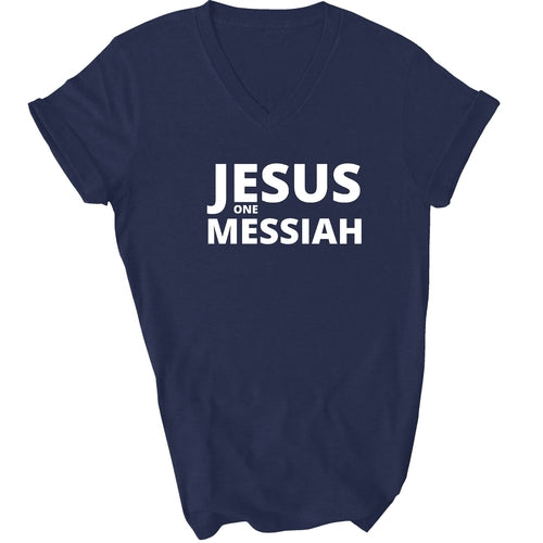 Jesus One Messiah Mens V-neck T-shirt