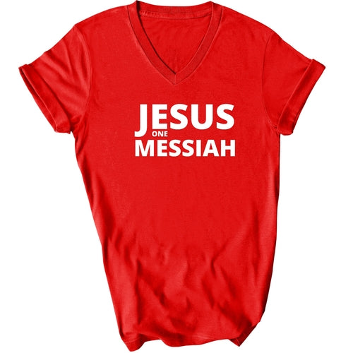 Jesus One Messiah Mens V-neck T-shirt