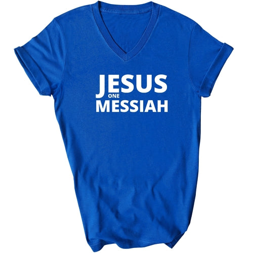 Jesus One Messiah Mens V-neck T-shirt