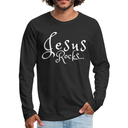Men's Shirt, Jesus Rocks Long Sleeve Tee