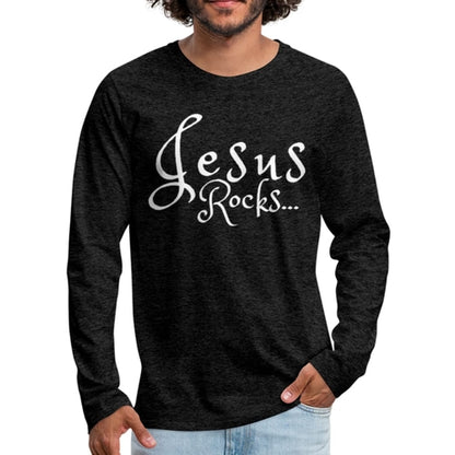 Men's Shirt, Jesus Rocks Long Sleeve Tee