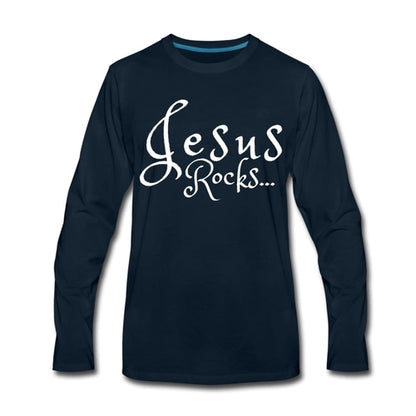 Men's Shirt, Jesus Rocks Long Sleeve Tee