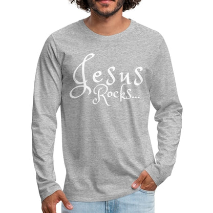 Men's Shirt, Jesus Rocks Long Sleeve Tee