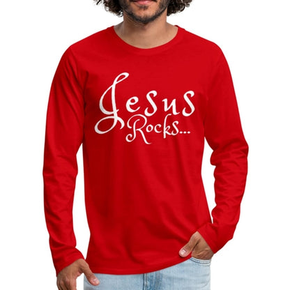 Men's Shirt, Jesus Rocks Long Sleeve Tee