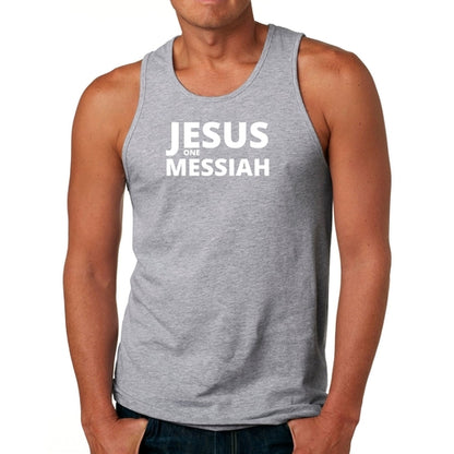Mens Tank Top Fitness Shirt Jesus One Messiah