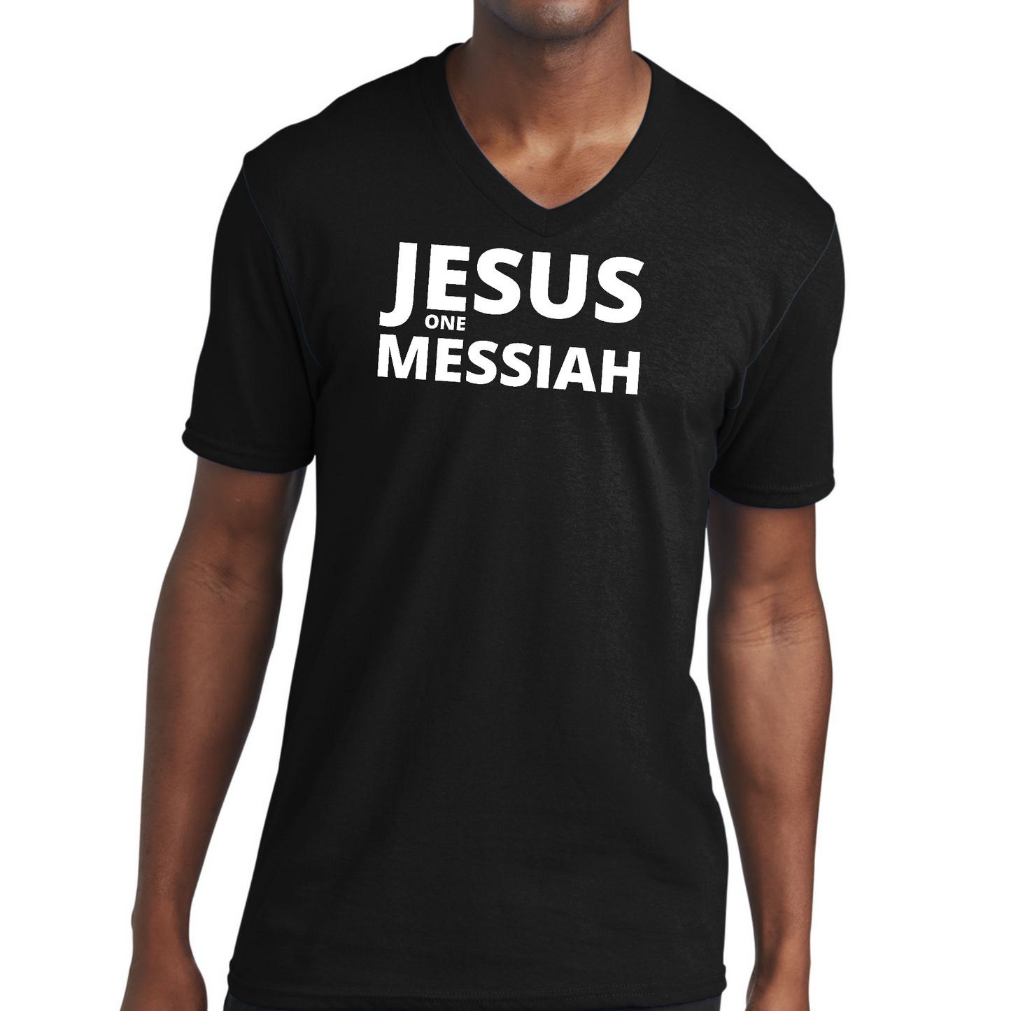 Jesus One Messiah Mens V-neck T-shirt