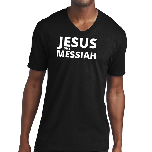 Jesus One Messiah Mens V-neck T-shirt