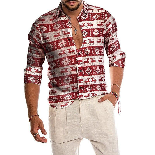 Men's Casual Shirts Shirt For Men 2021 Mens Christmas Party Button