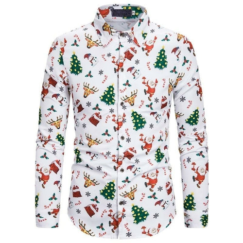 Men's Casual Shirts Shirt For Men 2021 Mens Christmas Party Button