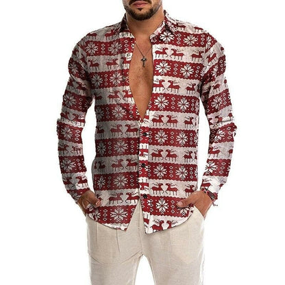 Men's Casual Shirts Shirt For Men 2021 Mens Christmas Party Button