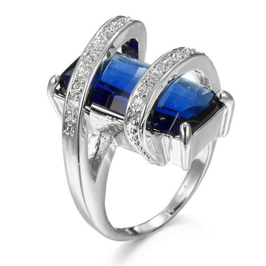 Unique Mens Womens rings Three Colors 925 Sterling Silver London Blue