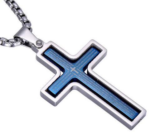 Fashion Boutique Mens Spinner Cross Pendant Necklace for Men 4 Colors