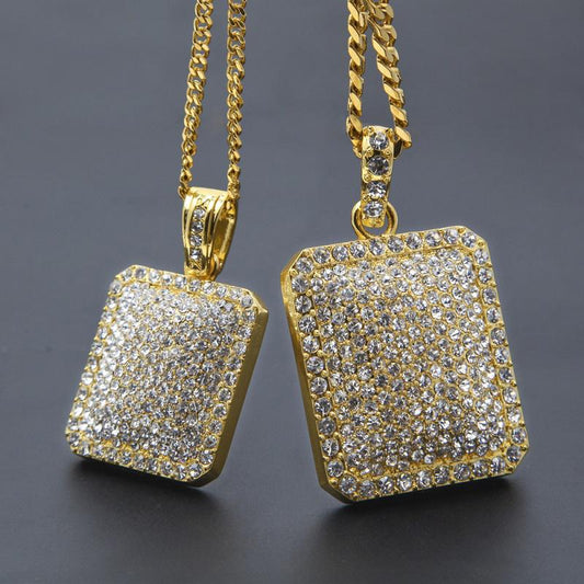 Mens Gold Cuban Link Chain Fashion Hip Hop Jewelry with Full