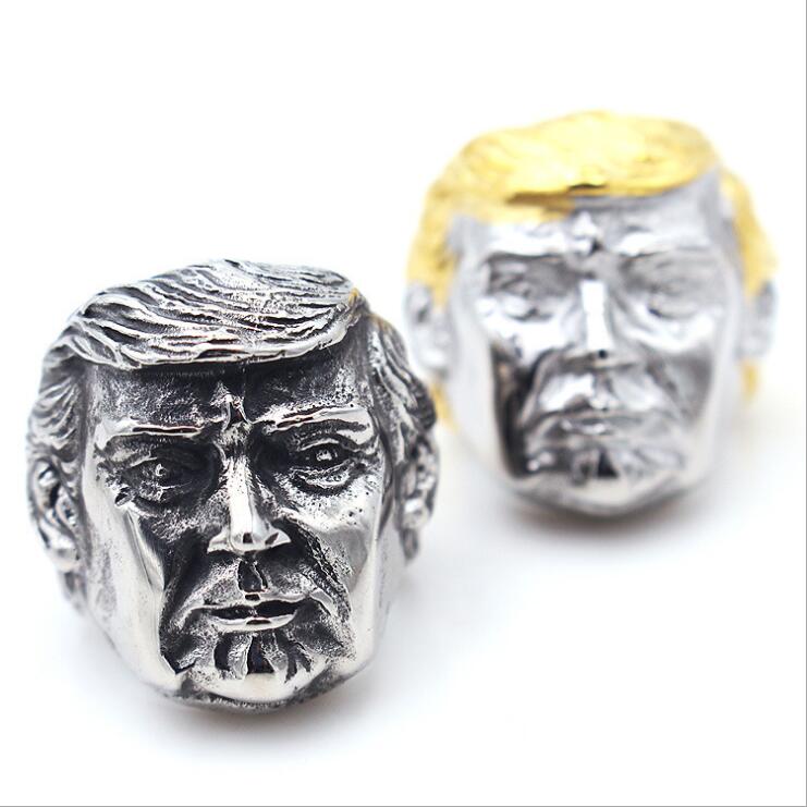 High Quality Mens 316L Stainless Steel Donald Trump Band Rings Silver