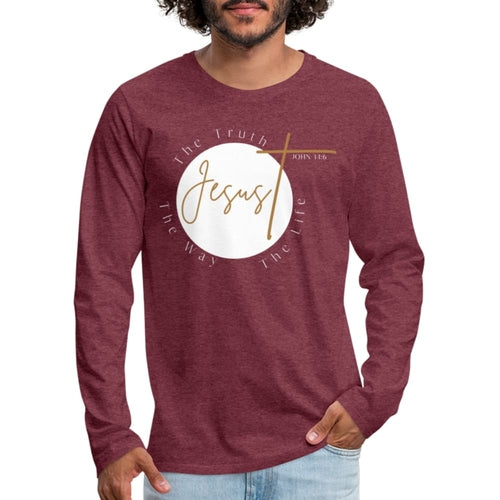 Mens Graphic Tee, Jesus The Truth The Way The Life, Long Sleeve Shirt